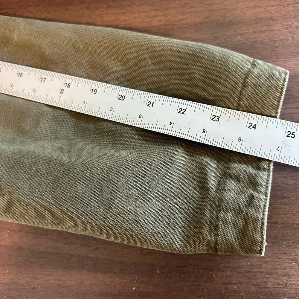 Banana Republic‎ VTG Army Green Leather Collar Distressed Jacket Mens M Read